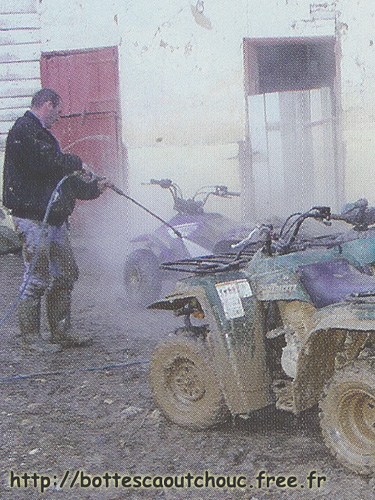 Cleaning the muddy quads, in Picardy.