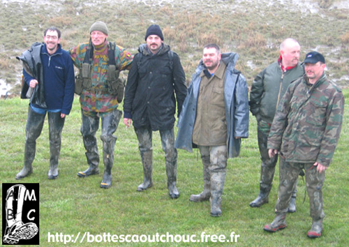 Some of the group in waders at the Belgian coast.