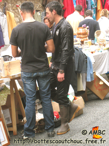 Nice looking guy wearing Anjou Le Chameau wellies, France, 2010.