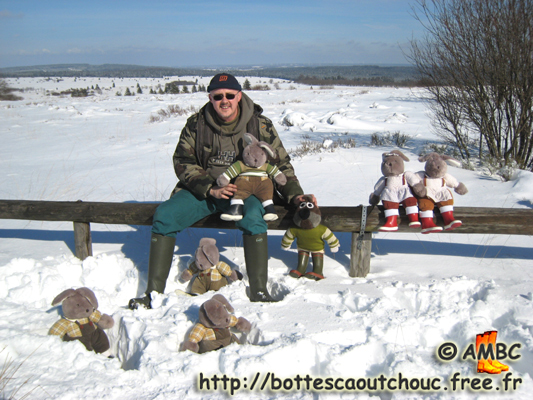 Pascal & some Lapinets in Belgium, 2008. Gummistiefel.