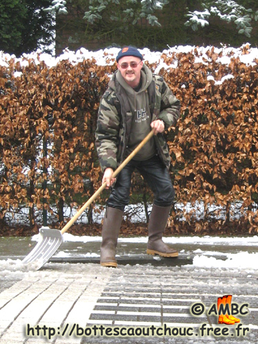 Pascal wearing St Hubert boots in Belgium, 2008. Gummistiefel.