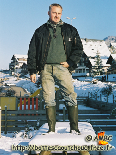 In the Alps, France, 2003. Rubber boots, Gummistiefel.