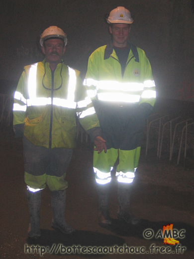 Two workers on the building place, 2003.