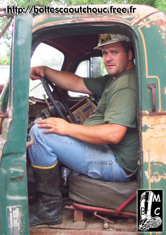  Bill in his truck, 2006. Gummistiefel, bottes caoutchouc, rubber boots.