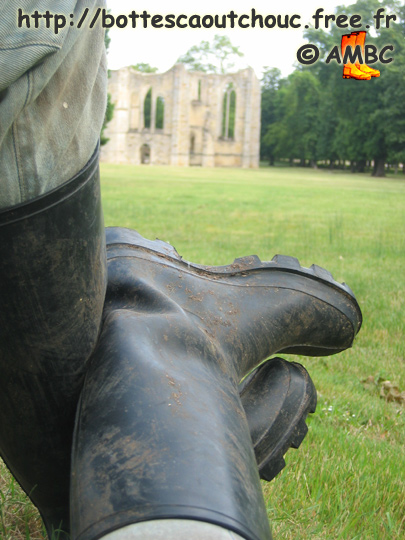 Unlined Baudou rubber boots at the Abbey.