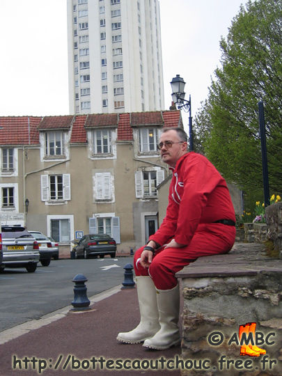 Pascal wearing white Superga rubber boots, in Dammarie Les Lys, 2006.