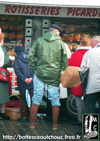 In front of a shop-market, in Picardy