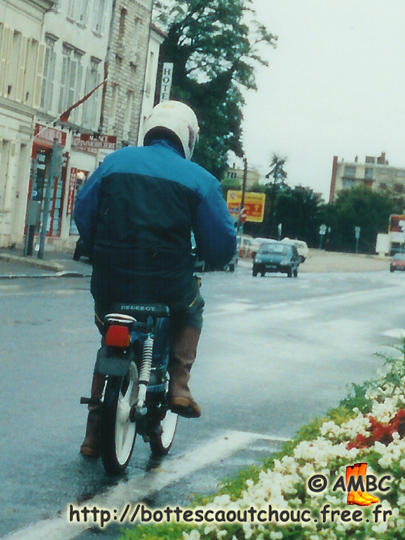 In Fontainebleau, wearing Aigle rubber boots.