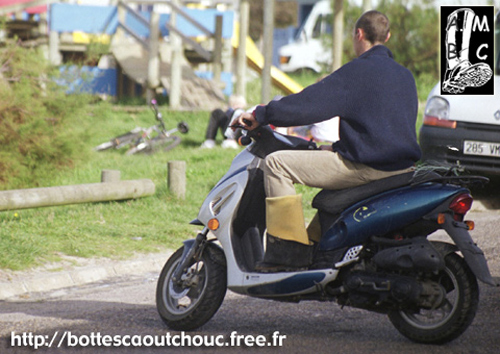 Young guy in waders, Picardy, France. 