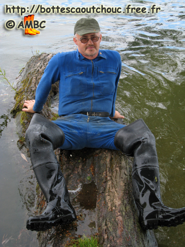 Pascal wearing Nokia waders, France, 2007.