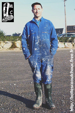 In blue overalls, France.