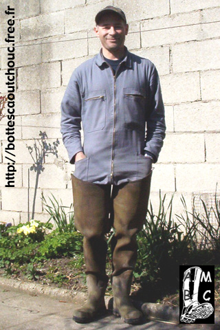 Wearing Le Chameau sewermen waders, France.