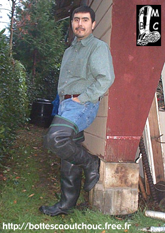 Fernando is wearing his hip boots