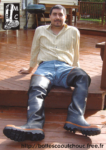 Fernando wearing hip boots