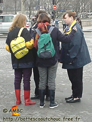 Rubber boots. 