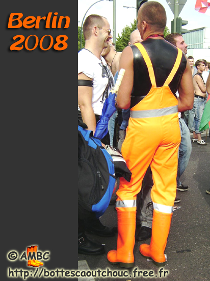 Wearing orange boots & working clothes, June 2008.
