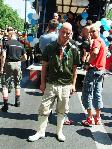 Martin wearing white gumboots, 2006.