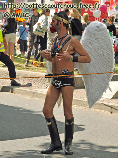 Angel wearing black rubber riding boots. June 2011.