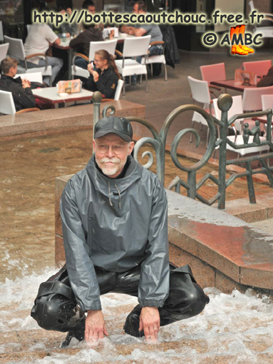 Wearing grey rubber & black waders. June 2011.