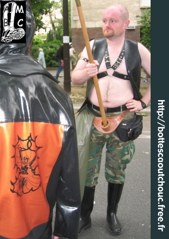 Wearing Baudou rubber boots