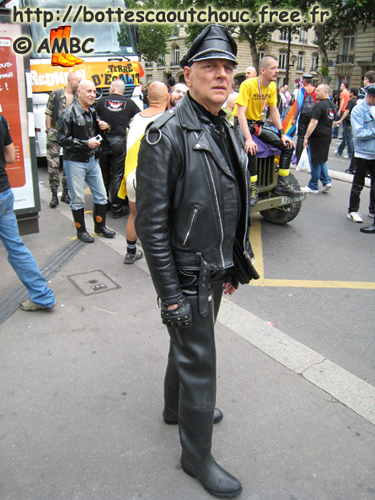 John in rubber and leather, Paris, June 2007.