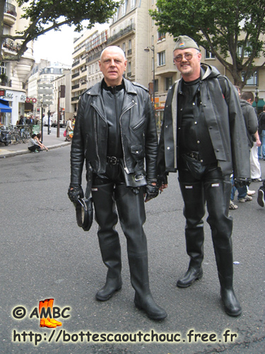 John & Pascal wearing waders, Paris, June 2007.