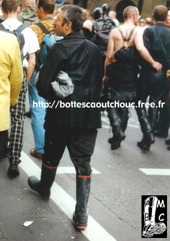 Didier wearing British rubber boots