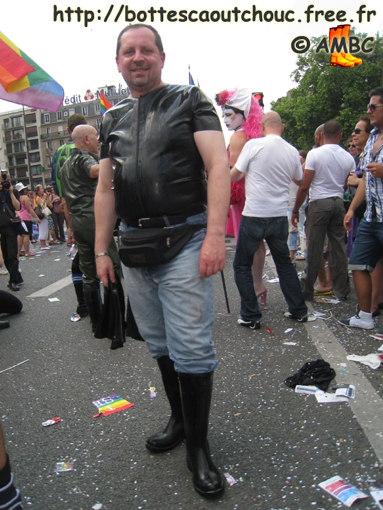 Patrick wearing Baudou boots, June 2006.