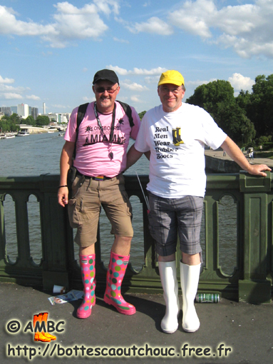 Pascal & Roger, at the Seine river, Paris LGBT, June 2009.
