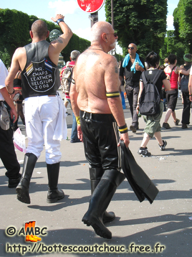 Edgard wearing Gaviota Langerta gumboots, Paris LGBT, June 2009.