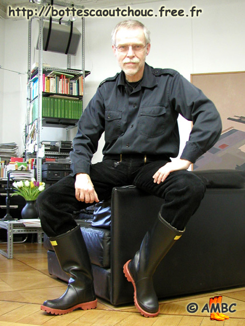 Wearing Marca pino rubber boots,  2006.