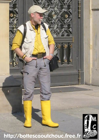 In yellow boots, in Berlin, 2007.