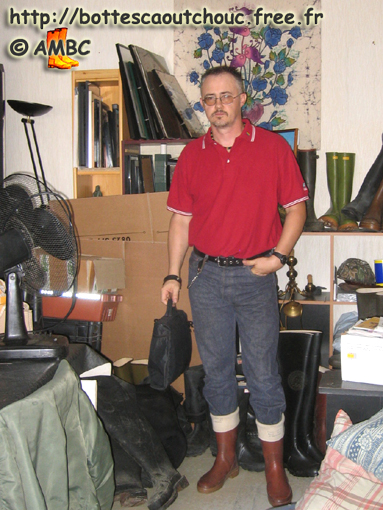 Pascal leaving his flat to sign for the buying of the House... Before The House of the Rubber Boot, France, 2005.