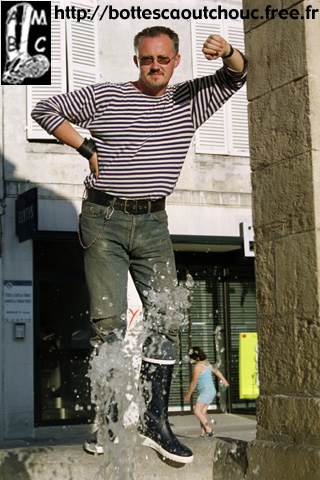 At the fountain.