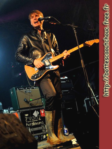 Franz Ferdinand wearing wellies at Glastonbury, 27 June 2008.