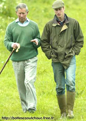 With his father.