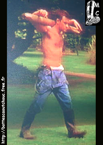Robbie William in rubber boots, 2000's.