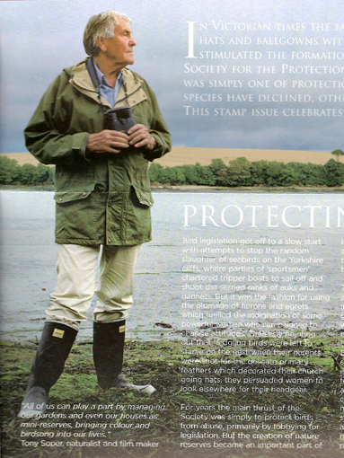 Tony Soper, naturalist & film maker, 2000s. Gumboots. 