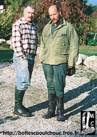 Didier & Philippe wearing rubber boots.