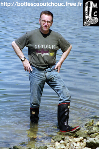 Roger wearing Silverking rubber boots.