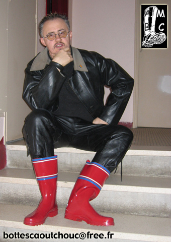 Wearing red rubber boots, 2006.