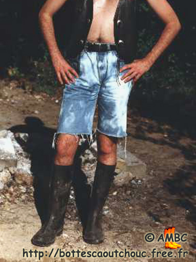 « He wore shorts and unlined gumboots... So when he walked... »