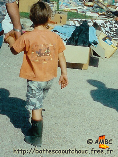 Kids in wellies / shorts & Aigle wellies; St Parres aux Tertres, 1998.