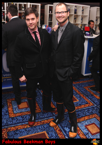 Josh & Brent at a party near New York. Gummistiefel, galochas, rubber laarzen, gumboots, bottes caoutchouc.