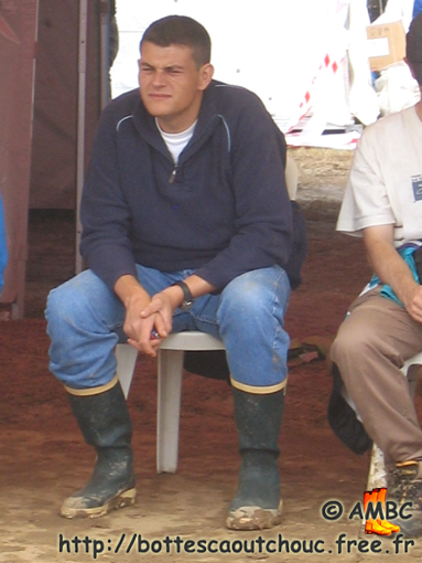 In Le Chameau sailor rubber boots. Gummistiefel, stivali di gomma, 2005.