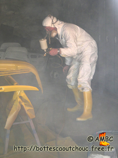 Wearing my Hypermajor wellies to work on my car, 2008. Gummistiefel, bottes caoutchouc.