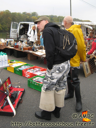Gummi Waders, cuissardes caoutchouc, rubber hip boots.