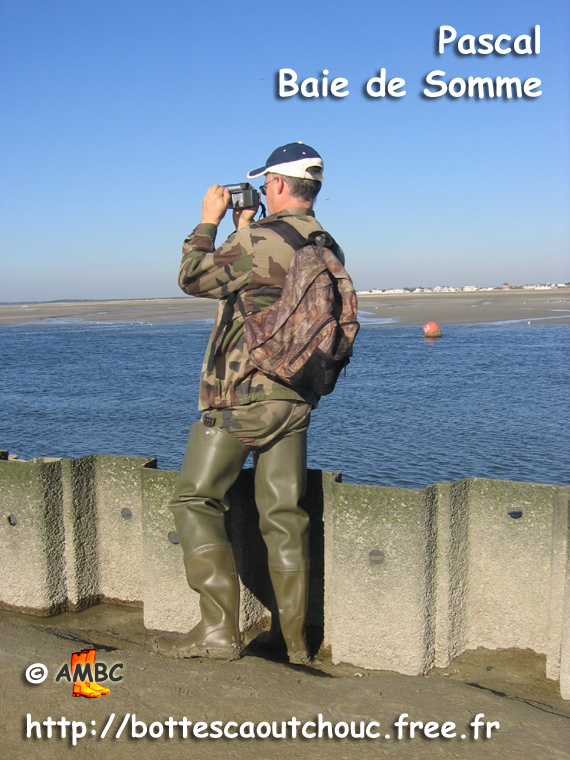 Pascal wearing green waders, Oct. 2005.