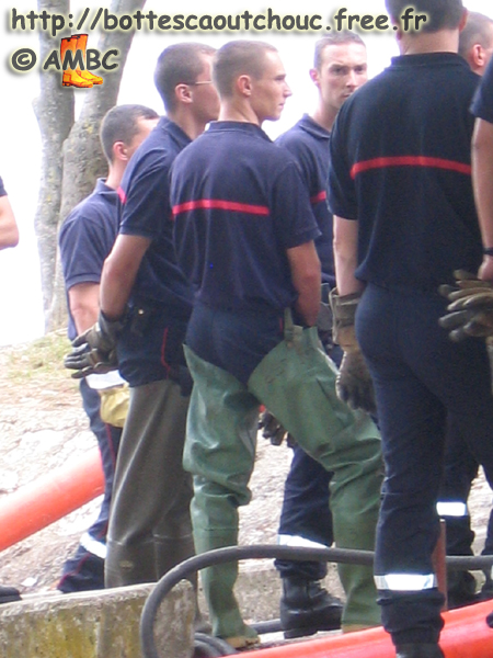 Firemen in Le Mée sur Seine, August 2005.
