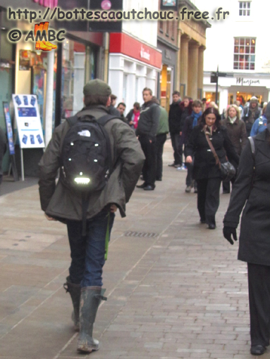 A teenager wearing Aigle wellies in Winchester, U.K.; November 2010.